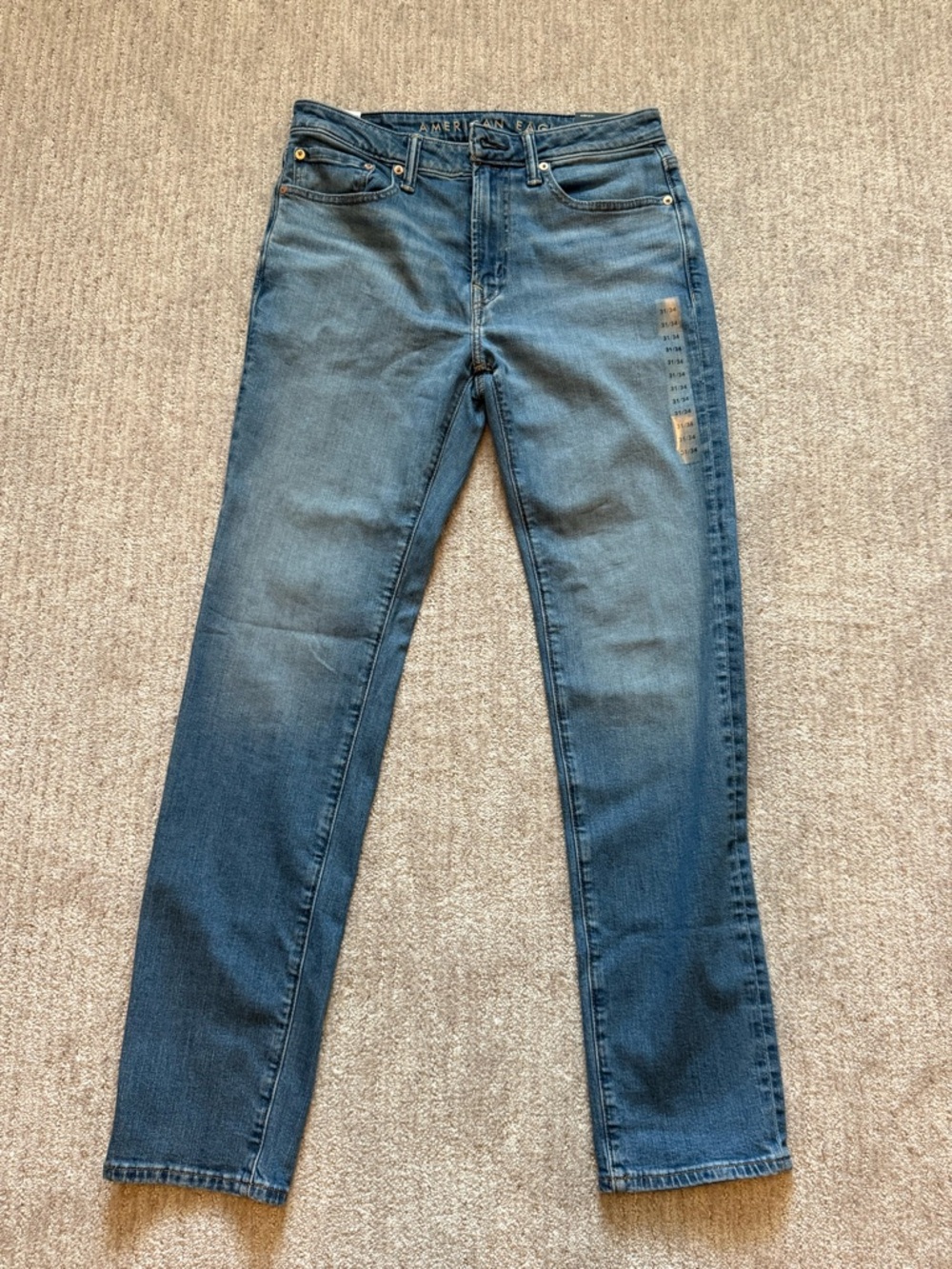 American Eagle Outfitters Men’s Medium Blue Slim Straight Jeans 31x34 nwt